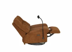 Relaxzetel Ike elektrisch - stof - oranje met schommelfunctie en oplaadstation- Relaxzetels