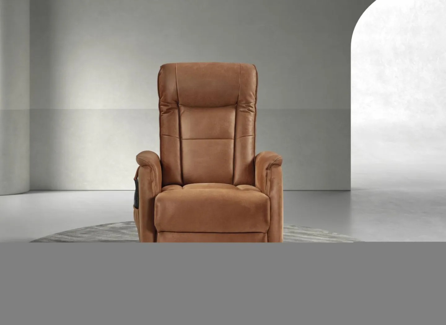 Relaxzetel Liam elektrisch - stof - cognac- Relaxzetels