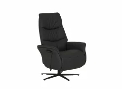 Relaxzetel 7051.57V+Z60 elektrisch - leder - zwart met large zithoogte- en diepte- Relaxzetels