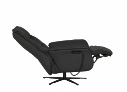 Relaxzetel 7051.57V+Z60 elektrisch - leder - zwart met large zithoogte- en diepte- Relaxzetels