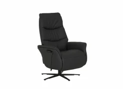 Relaxzetels|Relaxzetel 7051.51V+Z60 elektrisch - leder - zwart met medium zithoogte- en diepte – Maxi versie