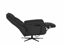 Relaxzetels|Relaxzetel 7051.51V+Z60 elektrisch - leder - zwart met medium zithoogte- en diepte – Maxi versie