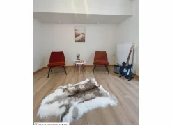 Herfstdecoratie|Kerstdecoratie|Rendierhuid Sven imitatie 90x115cm - acrylvezel - naturel