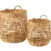 Opbergmanden|Opbergmanden|Rieten mand Waterhyacinth  42,5x55cm - riet - naturel set van 2