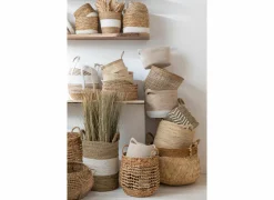 Opbergmanden|Opbergmanden|Rieten mand Waterhyacinth  42,5x55cm - riet - naturel set van 2