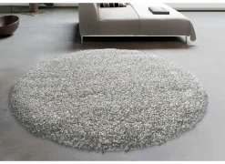 Rond tapijt Twister Ø160cm - polypropyleen - wit & zilver- Tapijten|Tapijten