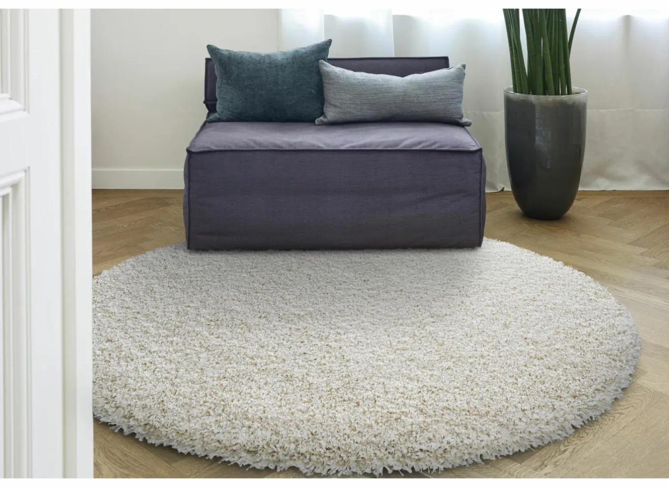 Tapijten|Tapijten|Rond tapijt Twister Ø160cm - polypropyleen - wit