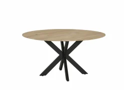 Ronde tafel Benedetta Ø130cm - eik massief en metaal - naturel- Eettafels