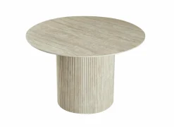 Ronde tafel Ø120cm - keramiek - beige travertin look- Eettafels