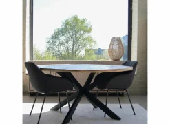 Ronde tafel Sofia Ø130cm - mango massief - naturel- Eettafels
