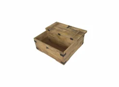 Opbergkoffers|Opbergkoffers|Salontafel Nueva 90x90cm - mango massief - naturel & zwart