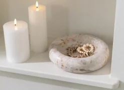 Schaal Ø25cm - marmer - beige- Schalen