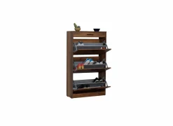 Schoenenkasten|Schoenenkast Bagan 75x29x128cm - melamine - walnoot bruin