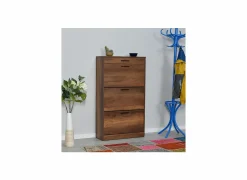 Schoenenkasten|Schoenenkast Bagan 75x29x128cm - melamine - walnoot bruin