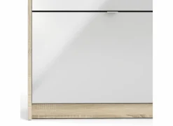 Schoenenkasten|Schoenenkast Bright 102x24x125cm - decor - eik & wit hoogglans
