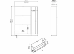 Schoenenkasten|Schoenenkast Bright 102x24x125cm - decor - eik & wit hoogglans