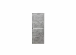 Schoenenkast Fulda 60x25x152cm - melamine - beton & wit- Schoenenkasten