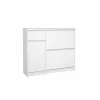 Schoenenkasten|Schoenenkast Naia 109x32x93cm - decor - wit hoogglans