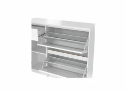 Schoenenkasten|Schoenenkast Naia 109x32x93cm - decor - wit hoogglans