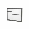 Schoenenkast Naia 109x32x93cm - decor - beton & wit hoogglans- Schoenenkasten