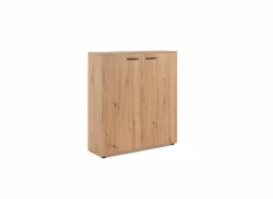 Schoenenkasten|Schoenenkast Satos 100x34x110cm - melamine - artisanale eik
