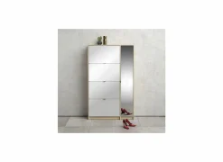 Schoenenkast Shoes 99x24x162cm - decor - eik & wit hoogglans- Schoenenkasten