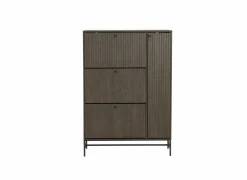 Schoenenkasten|Schoenenkast Stripes 98,7x35x140,4cm - decor - smoked eik