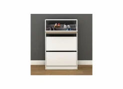 Schoenenkast Wellington 73x26x119cm - melamine - wit- Schoenenkasten