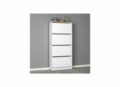 Schoenenkast Wellington 73x26x157cm - melamine - wit- Schoenenkasten