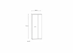 Schoenenkasten|Schoenenkast 69x35x179 - decor - wit