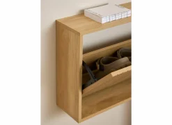 Schoenenkasten|Schoenenkast 72x17x43cm - decor - bruin