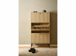 Schoenenkast 72x25x141cm - decor - eik- Schoenenkasten