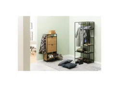 Schoenenkast 56x30x129cm - eik fineer - naturel- Schoenenkasten