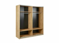 Schuifdeurkast|Schuifdeurkast|Schuifdeurkast Clara 200cm - melamine - golden oak