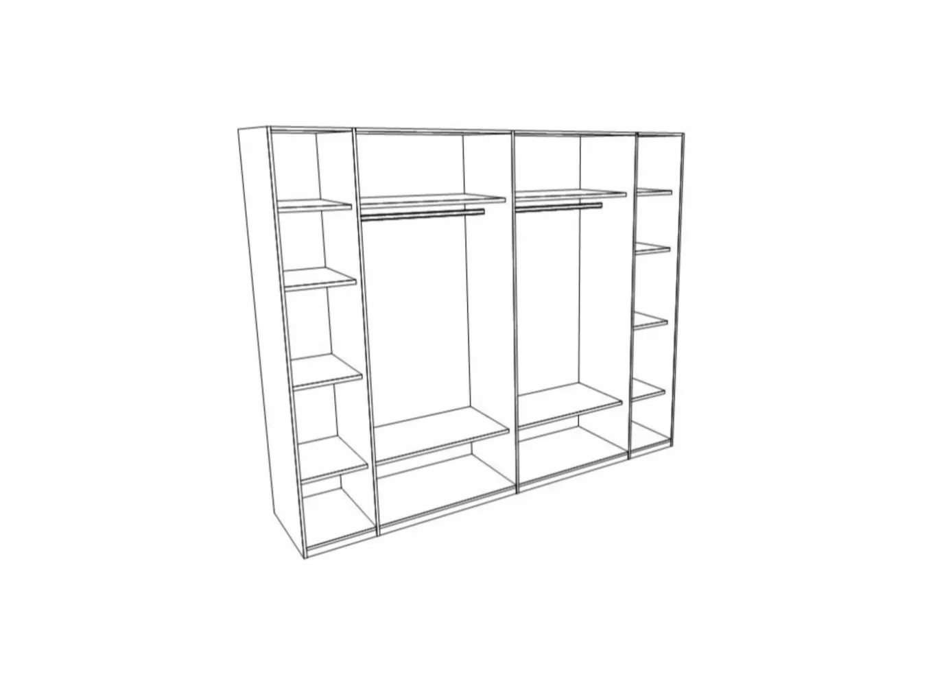 Schuifdeurkast|Schuifdeurkast|Schuifdeurkast 245cm - decor - Franse eik