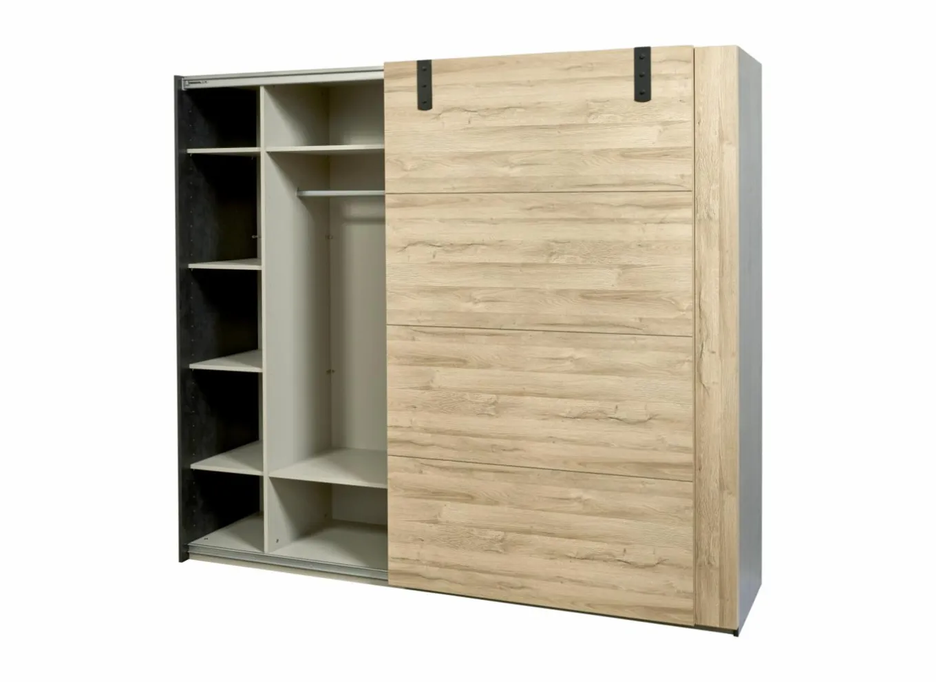 Schuifdeurkast|Schuifdeurkast|Schuifdeurkast 245cm - decor - Franse eik