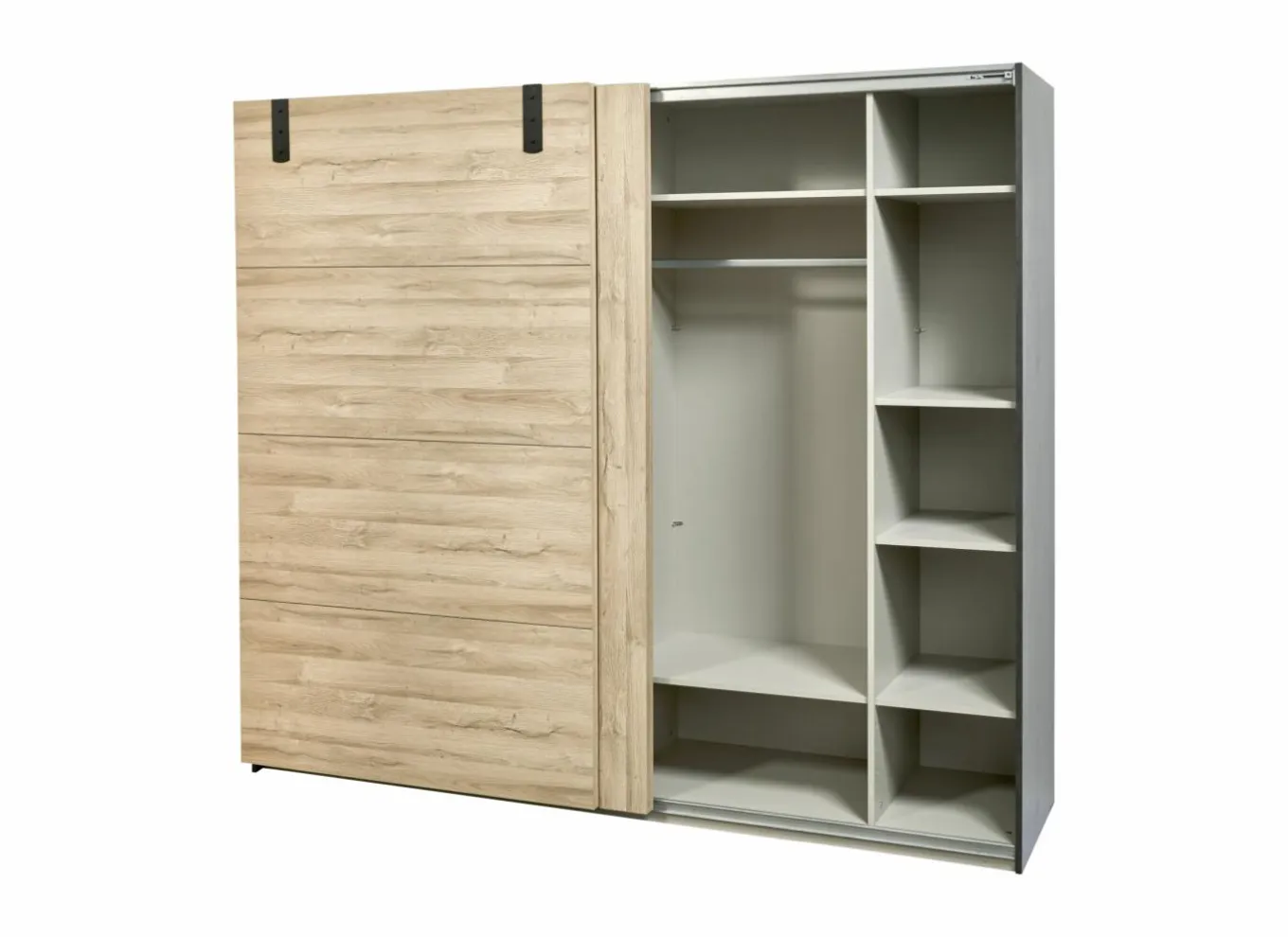 Schuifdeurkast|Schuifdeurkast|Schuifdeurkast 245cm - decor - Franse eik