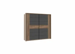 Schuifdeurkast 231cm - decor - mud oak & black oak- Schuifdeurkast|Schuifdeurkast