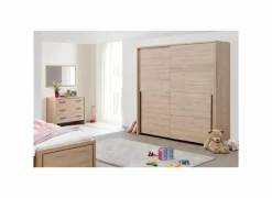 Schuifdeurkast 203cm - decor - lichtbruin- Schuifdeurkast|Schuifdeurkast