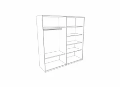 Schuifdeurkast|Schuifdeurkast|Schuifdeurkast 188cm - decor - Franse eik