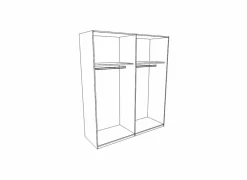 Schuifdeurkast|Schuifdeurkast|Schuifdeurkast 181cm - decor - wit