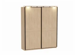 Schuifdeurkast 184cm - melamine - brushed sand oak nature- Schuifdeurkast|Schuifdeurkast