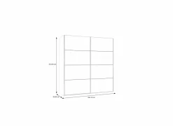 Schuifdeurkast|Schuifdeurkast|Schuifdeurkast Dalate 200cm - decor - kastanje eik & mat zwart