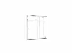 Schuifdeurkast|Schuifdeurkast|Schuifdeurkast Dalate 200cm - decor - kastanje eik & mat zwart