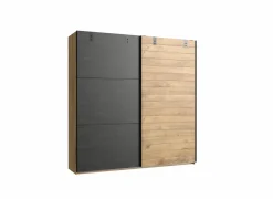 Schuifdeurkast|Schuifdeurkast|Schuifdeurkast Detroit 200cm - decor - bruin & zwart