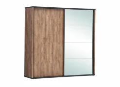 Schuifdeurkast Elsa 240cm - decor - industrial oak & zwart- Schuifdeurkast|Schuifdeurkast