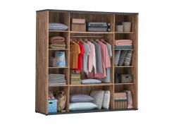 Schuifdeurkast Elsa 240cm - decor - industrial oak & zwart- Schuifdeurkast|Schuifdeurkast