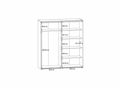 Schuifdeurkast|Schuifdeurkast|Schuifdeurkast Kaikais 170cm - decor - noble eik