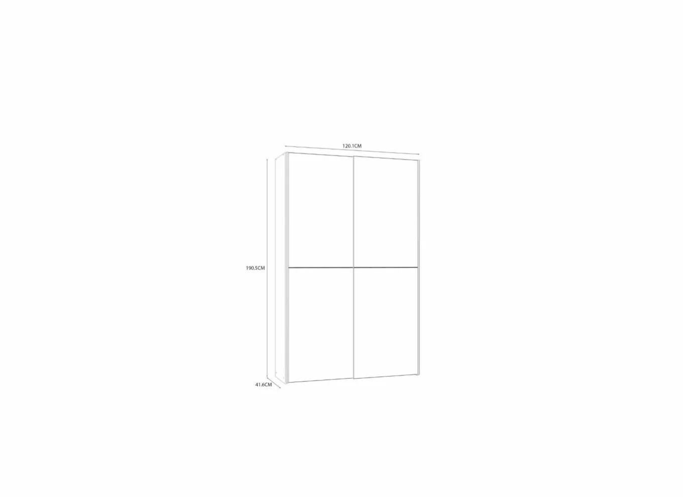 Bijzetkasten|Schuifdeurkast|Schuifdeurkast Ozzula 120cm - decor - wit