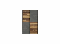 Schuifdeurkast Ozzula 120cm - decor - old wood vintage & beton- Bijzetkasten|Schuifdeurkast